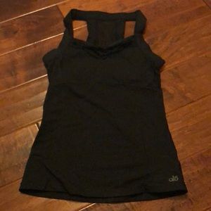 Alo Black Work Out Mesh-Back Tank Size S